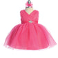 Baby Girl Glitter V Neck Tulle Dress by TIPTOP KIDS - AS5698S