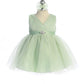 Baby Girl Glitter V Neck Tulle Dress by TIPTOP KIDS - AS5698S