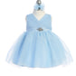 Baby Girl Glitter V Neck Tulle Dress by TIPTOP KIDS - AS5698S