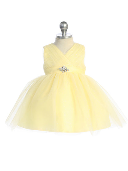 Baby Girl Glitter V Neck Tulle Dress by TIPTOP KIDS - AS5698S