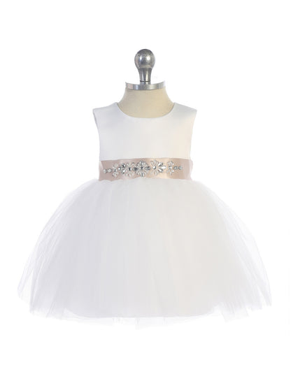 Baby Girl Satin Bodice Tulle Dress by TIPTOP KIDS - AS5700S