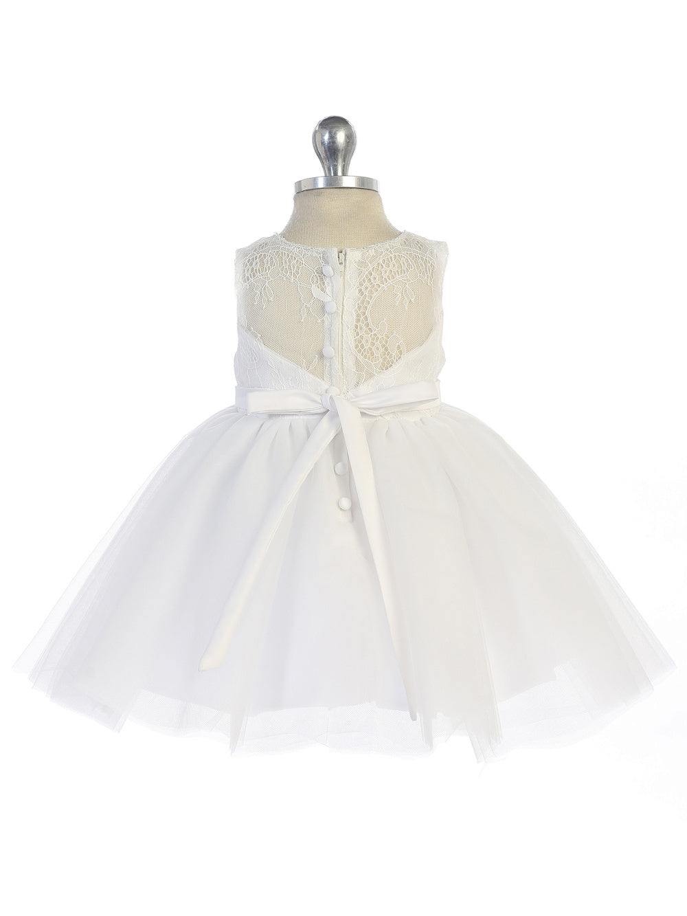 Baby Girl Beautiful Illusion Neckline Bodice Dress by TIPTOP KIDS - AS5737S