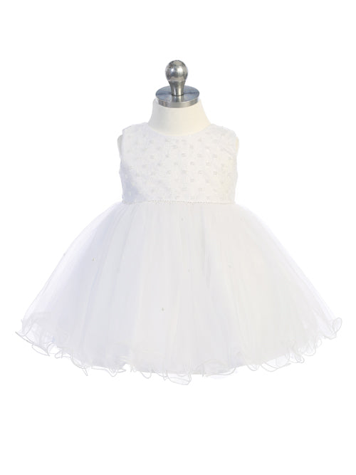 Baby Girl Sleeveless Criss Cross Beaded Bodice Dress by TIPTOP KIDS - AS5782S