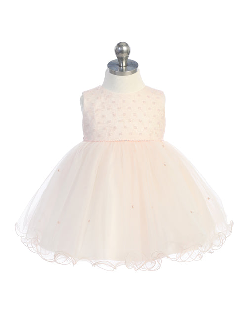 Baby Girl Sleeveless Criss Cross Beaded Bodice Dress by TIPTOP KIDS - AS5782S