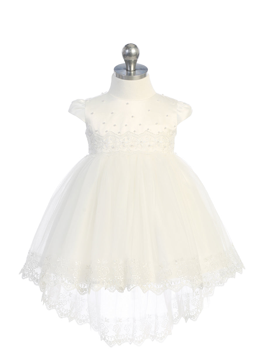 Baby Girl Satin Lace Applique Bodice Dress by TIPTOP KIDS - AS5788S