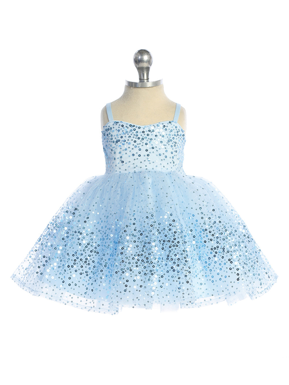 Baby Girl Dress with Sweetheart Neckline Sequins Dress by TIPTOP KIDS - AS5825S Sky Blue / 12M Baby Girl Dress with Sweetheart Neckline Sequins Dress by TIPTOP KIDS - AS5825S Sky Blue / 12M