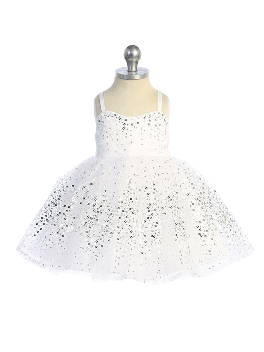 Baby Girl Dress with Sweetheart Neckline Sequins Dress by TIPTOP KIDS - AS5825S