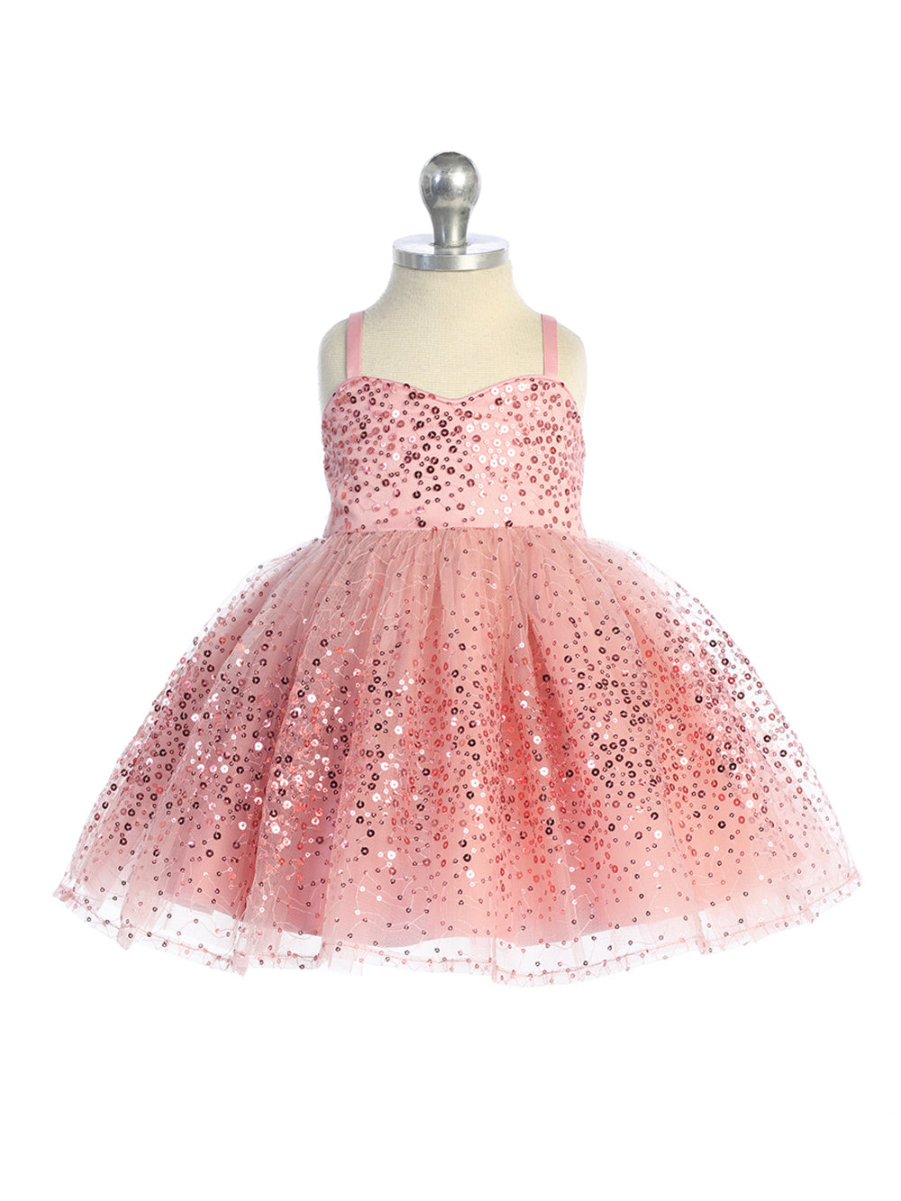 Baby Girl Dress with Sweetheart Neckline Sequins Dress by TIPTOP KIDS