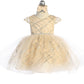Baby Girl Cap Sleeve Glitter Bodice Dress by TIPTOP KIDS - AS5827S