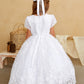 Baby Dress with Jewel Design with 3D Floral Overlay by TIPTOP KIDS - AS5845S