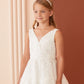 Embroidered Sequin V-Neckline Flowers Girl Dress by TIPTOP KIDS - AS5854