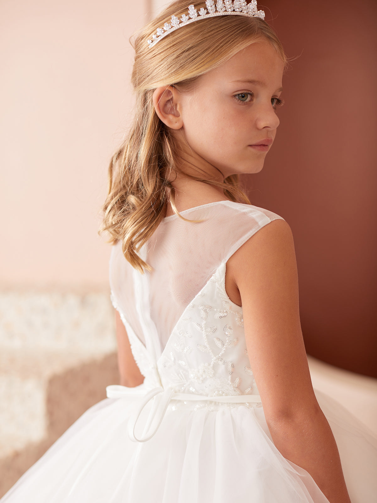 Sequin Sweetheart Neckline Flowers Girl Dress by TIPTOP KIDS - AS5855