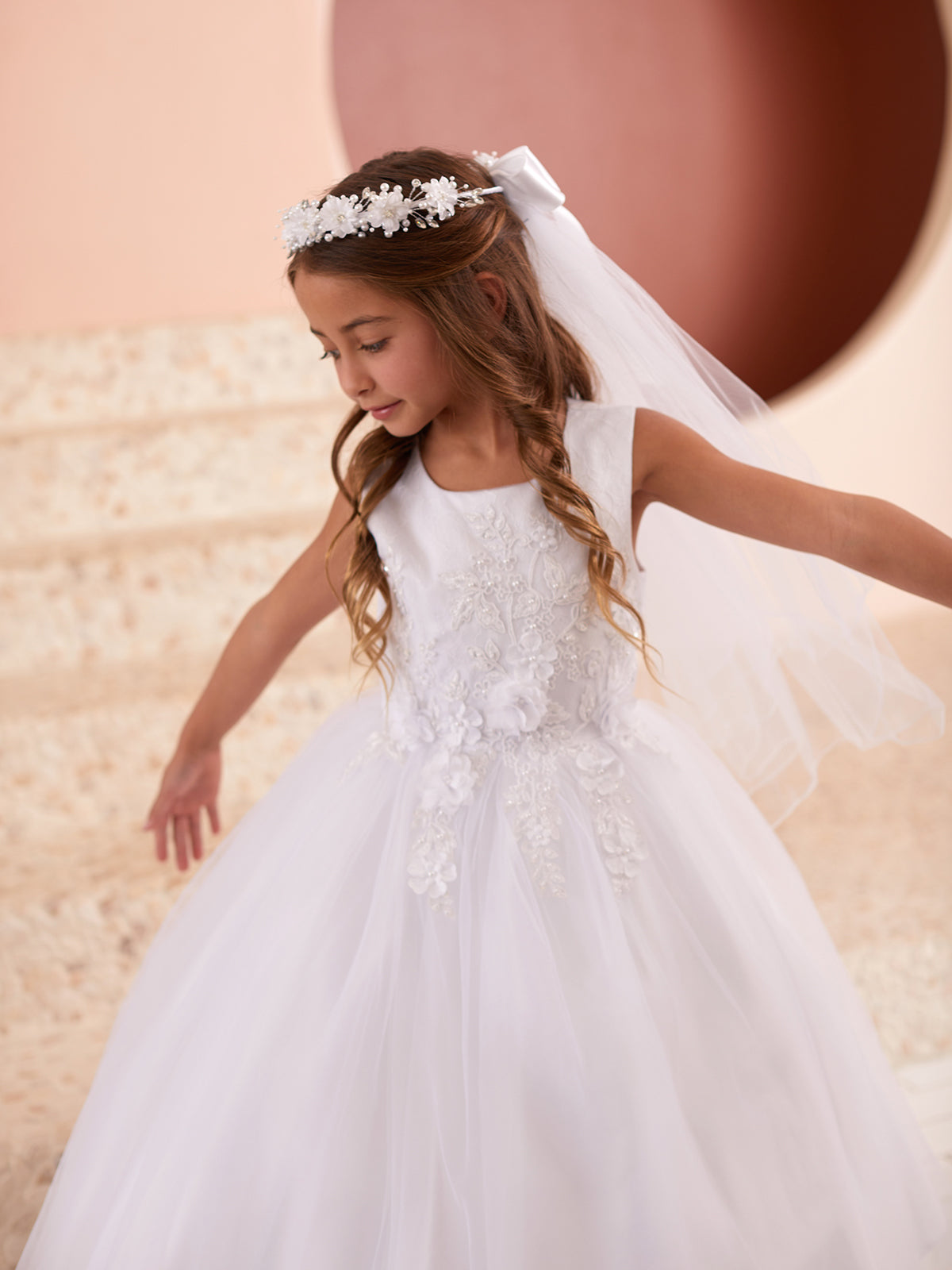 kids girls dress lace for occasion 3D Lace Bodice Flowers Girl Dress by TIPTOP KIDS