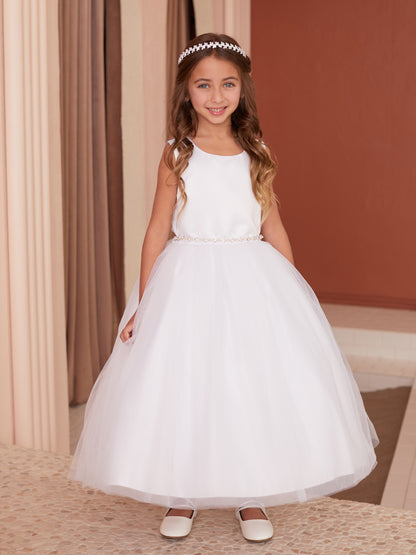 Sleeveless Satin Bodice Flowers Girl Dress by TIPTOP KIDS - AS5863