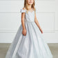 Girl Dress with Glitter Illusion Neckline by TIPTOP KIDS - AS7029