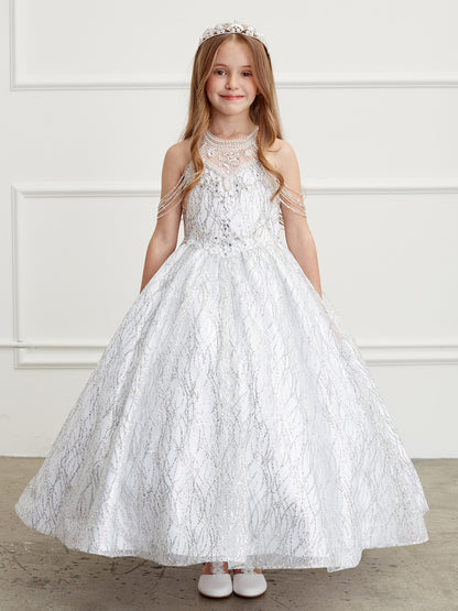 Girl Dress with Choker Halter Neckline by TIPTOP KIDS - AS7032