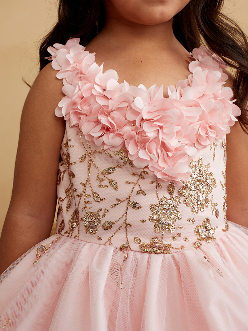 open lace back dress Party Girl Glitter 3D Floral Dress by Tiptop Kids