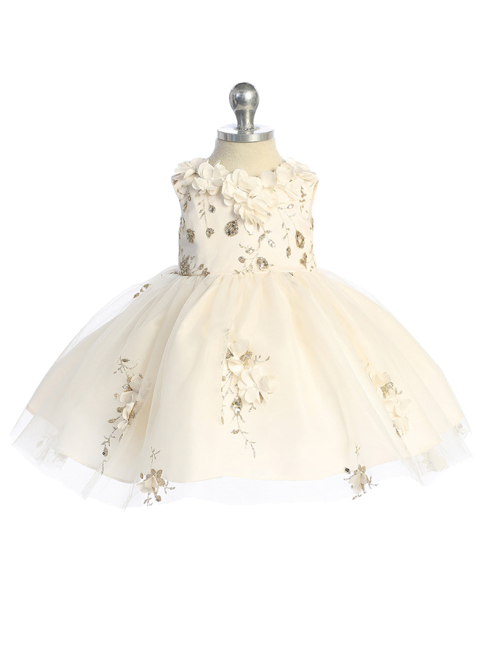 Baby Girl Glitter 3D Floral Dress by Tiptop Kids
