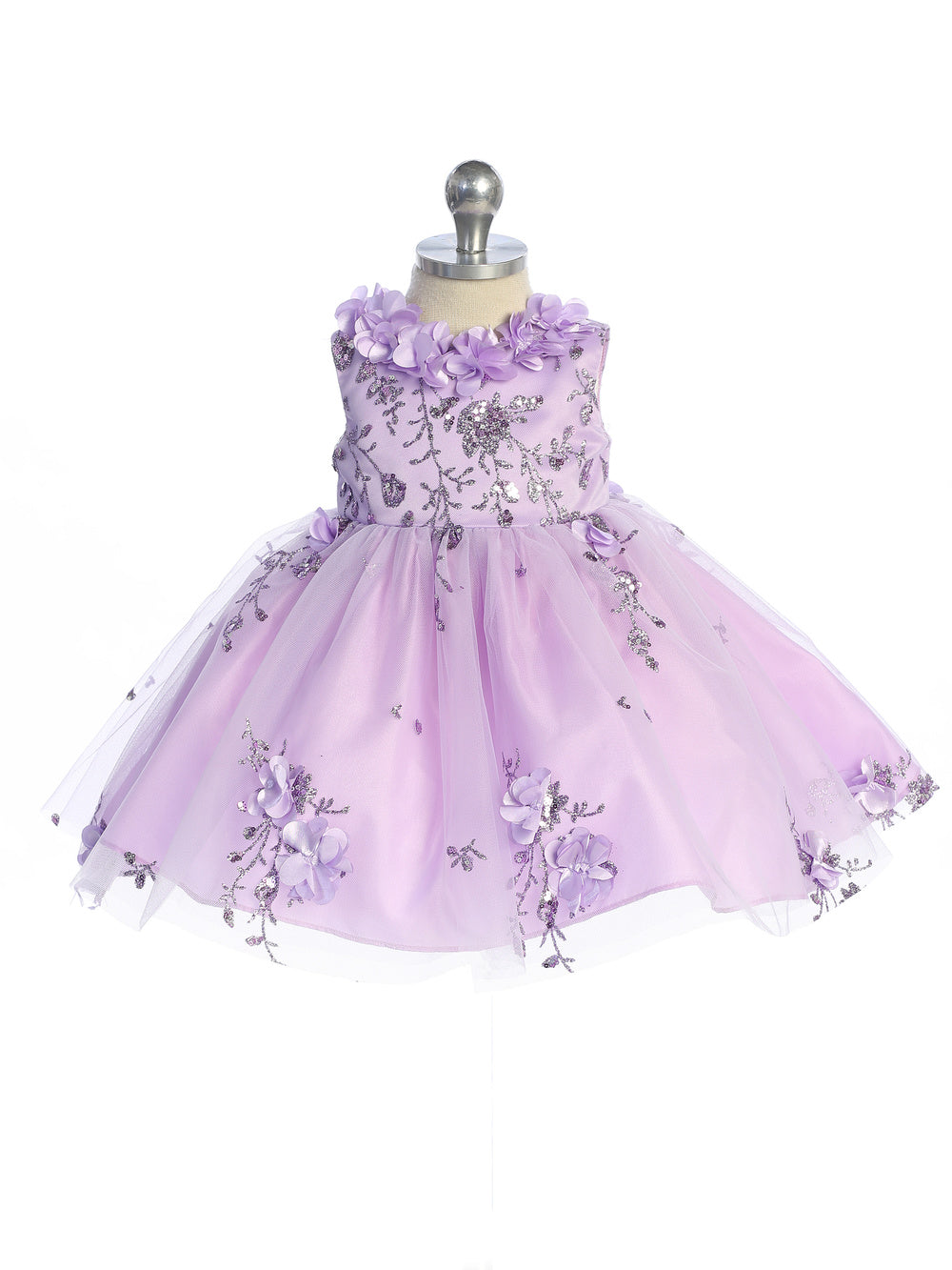 Baby Girl Glitter 3D Floral Dress by TIPTOP KIDS - AS7039S