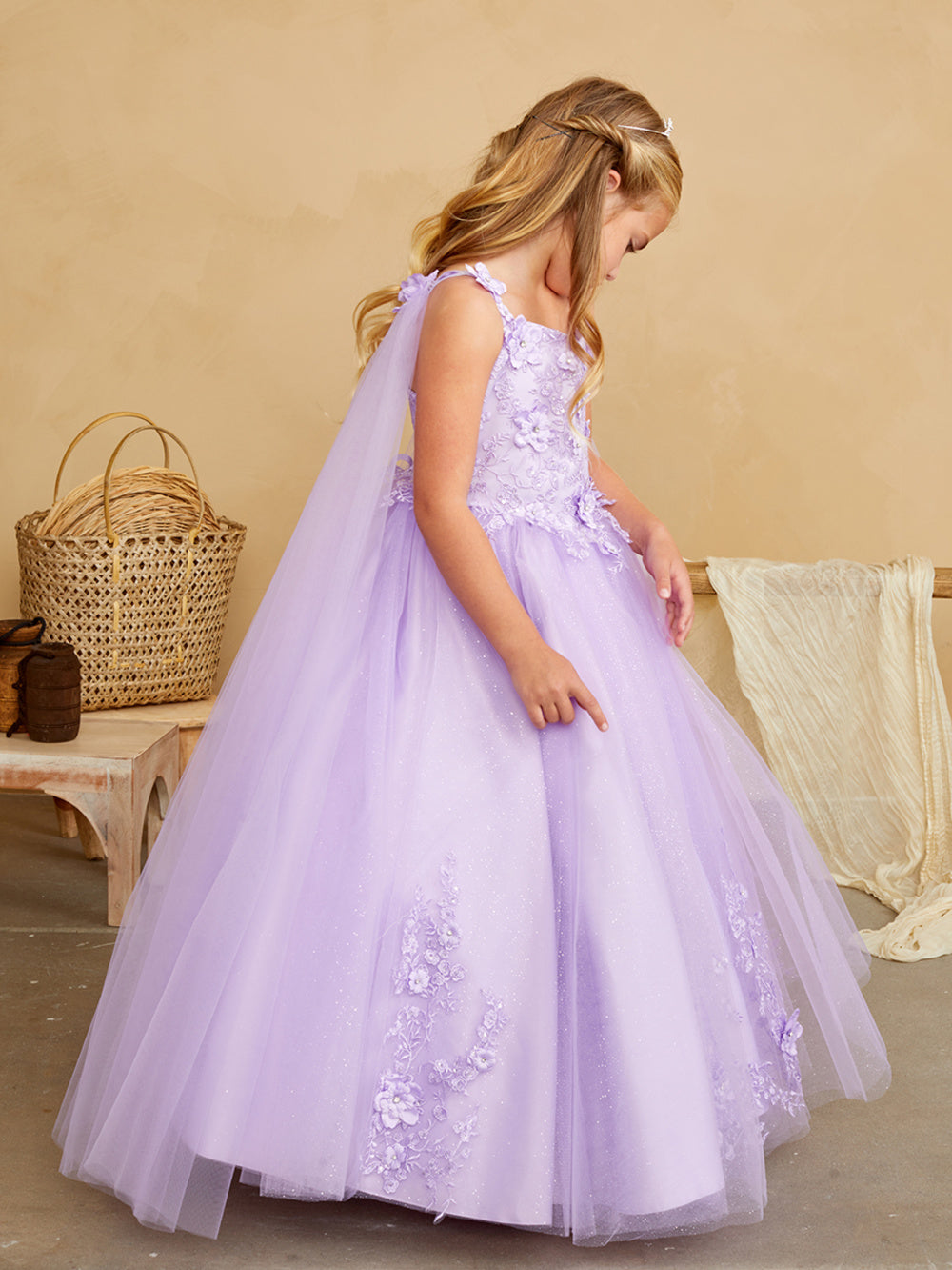 Girl Dress with Glitter Tulle Skirt by TIPTOP KIDS - AS7040