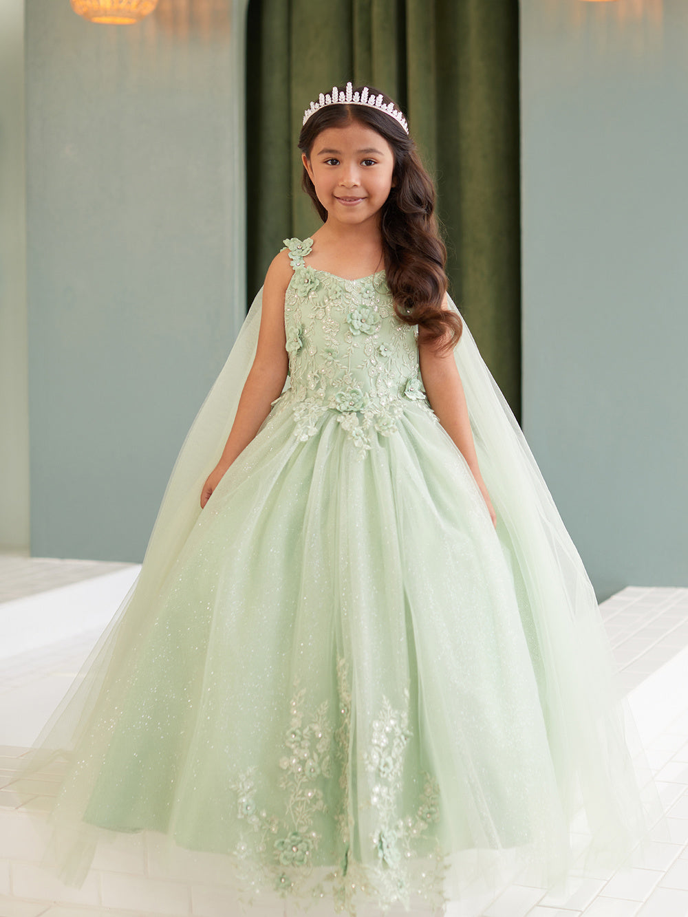 Girl Dress with Glitter Tulle Skirt by TIPTOP KIDS - AS7040