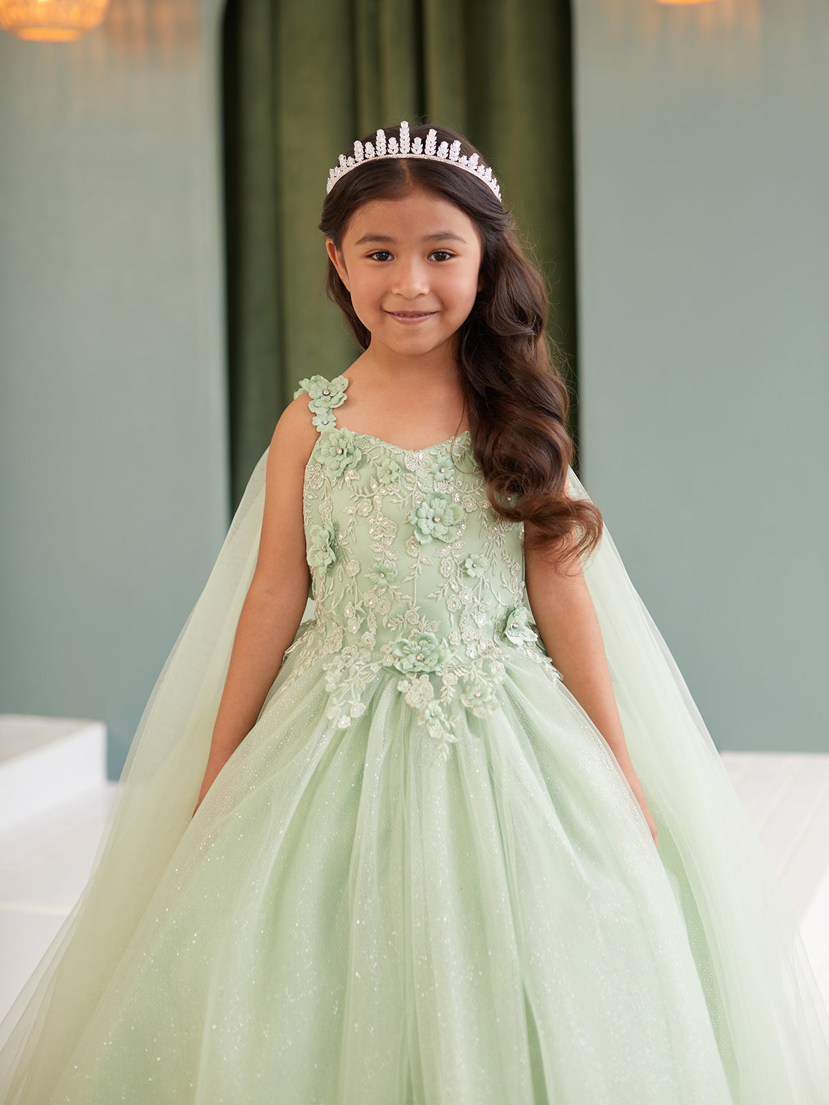 Girl Dress with Glitter Tulle Skirt by TIPTOP KIDS - AS7040