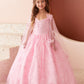3D Butterfly with Cape Flowers Girl Dress by TIPTOP KIDS - AS7042