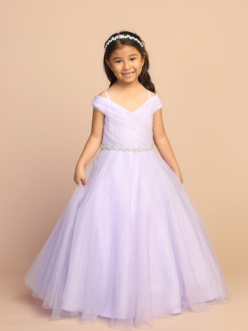 Girl Dress with Glitter Off The Shoulder Dress by TIPTOP KIDS - AS7043