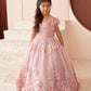 Off Shoulder with 3D Flowers Girl Dress by TIPTOP KIDS - AS7045