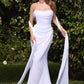 Chiffon Strapless Scoop Neckline Bridal Gown by Cinderella Divine 7433W - Special Occasion/Curves