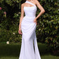 Chiffon Strapless Scoop Neckline Bridal Gown by Cinderella Divine 7433W - Special Occasion/Curves