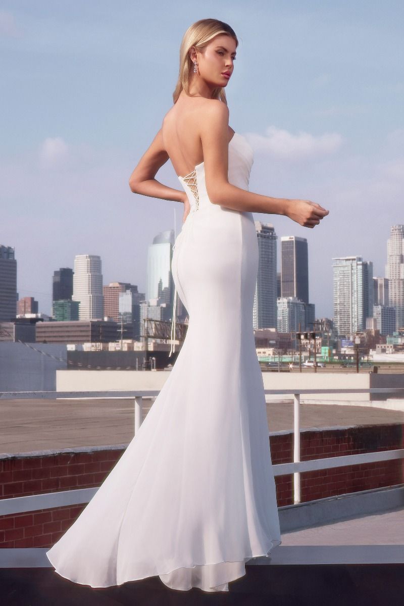 Strapless Scoop Neckline Bridal Gown by Cinderella Divine 7434W