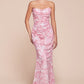 Floral Printed Scoop Neckline Gown by Cinderella Divine 7445 - Special Occasion/Curves