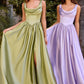 Satin Sleeveless A-Line Slit Gown by Cinderella Divine 7446 - Special Occasion