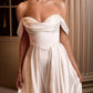 Off Shoulder Sweetheart Leg Slit Bridal Gown by Cinderella Divine 7449W