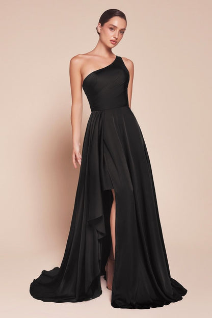 One Shoulder Soft Satin A-Line Gown by Cinderella Divine 7450 - Specia Ariststyles One Shoulder Soft Satin A-Line Gown by Cinderella Divine 7450 - Specia Ariststyles