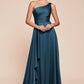 One Shoulder Soft Satin A-Line Gown by Cinderella Divine 7450 - Special Occasion/Curves