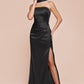 Strapless Straight Neckline Leg Slit Gown by Cinderella Divine 7451 - Special Occasion