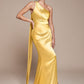 One Shoulder Halter Neckline Sheath Gown by Cinderella Divine 7454 - Special Occasion/Curves