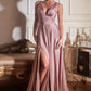 Satin Flowy A-line Dress by Cinderella Divine - 7469 (size 2 -12) - Special Occasion