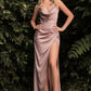 Cowl Satin Fitted Gown by Cinderella Divine 7479 - Special Occasion