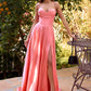 Satin Sweetheart Neckline A-Line By Ladivine 7481 - Women Evening Formal Gown - Special Occasion/Curves