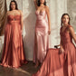 Satin Strapless A-Line Women Formal Gown By Ladivine 7496C - Curves