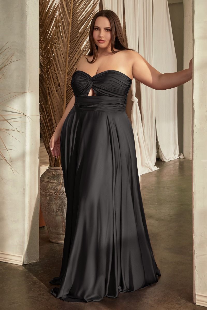 Satin Strapless A-Line Women Formal Gown By Ladivine 7496C