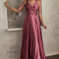 Keyhole Satin A-Line Gown by Cinderella Divine 7497 - Special Occasion