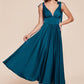 Satin V-Neckline A-Line Gown by Cinderella Divine 7499 - Special Occasion/Curves