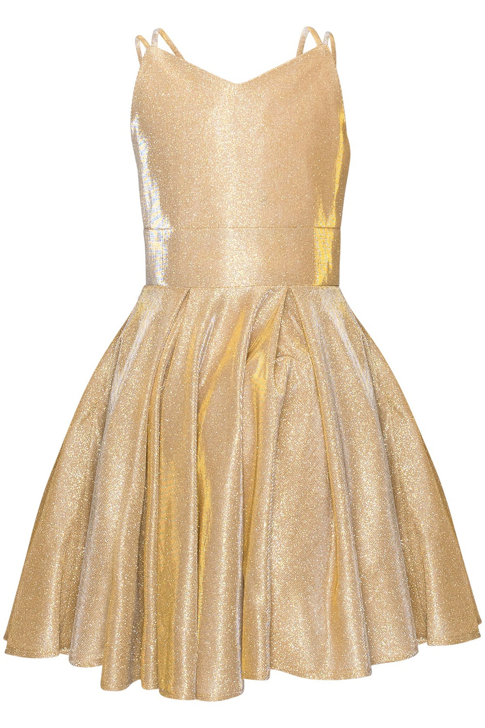 Glitter Metallic Double Strap Girl Communion Dress by Cinderella Couture USA AS8011