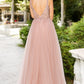 Dusty-Rose Sequins Lace Tulle A-line Gown by Cinderella Couture USA AS8034J - Special Occasion/Curves