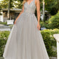 Silver Sequins Lace Tulle A-line Gown by Cinderella Couture USA AS8034J-SIL - Special Occasion/Curves