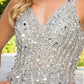 Silver Sequins Lace Tulle A-line Gown by Cinderella Couture USA AS8034J-SIL - Special Occasion/Curves